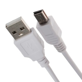 Кабель LuazON, miniUSB - USB, 1 А, 0.5 м, только для зарядки, белый