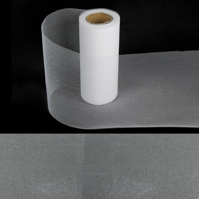 Ткань для декорирования, длина 22 метра, ширина 15 см, цвет белый