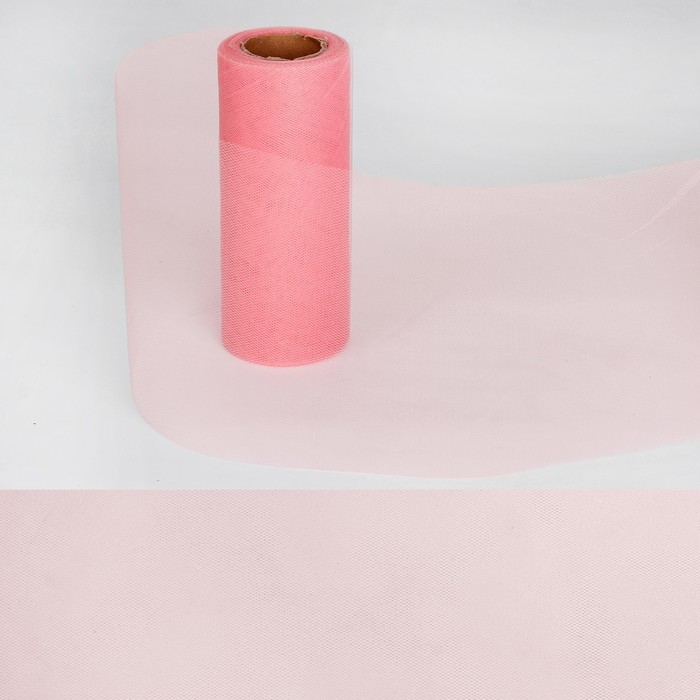 Ткань для декорирования, длина 22 метра, ширина 15 см, цвет нежно-розовый