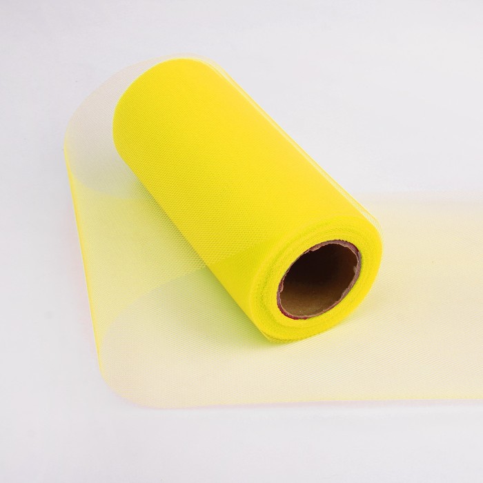 Ткань для декорирования, длина 22 метра, ширина 15 см, цвет жёлтый