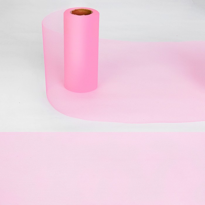 Ткань для декорирования, длина 22 метра, ширина 15 см, цвет розовый