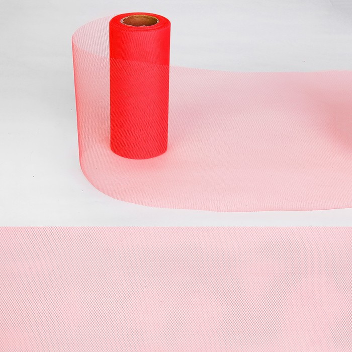 Ткань для декорирования, длина 22 метра, ширина 15 см, цвет красный