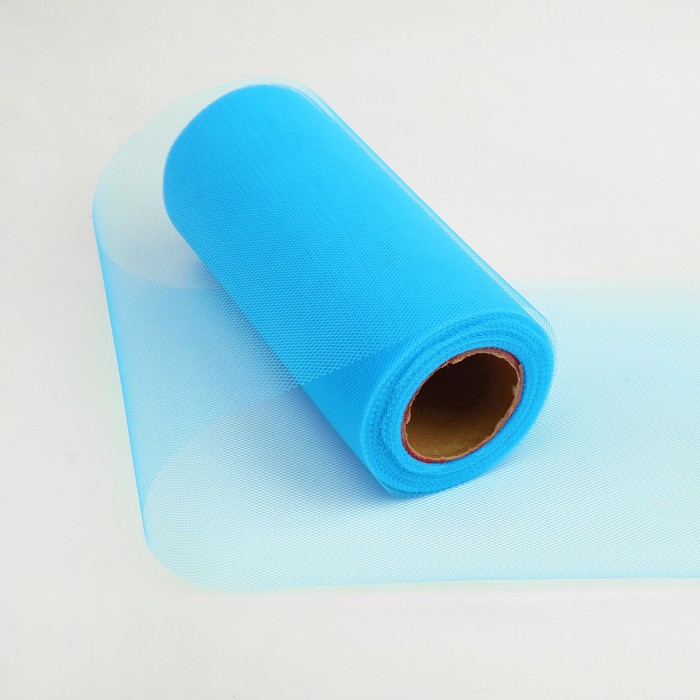 Ткань для декорирования, длина 22 метра, ширина 15 см, цвет голубой