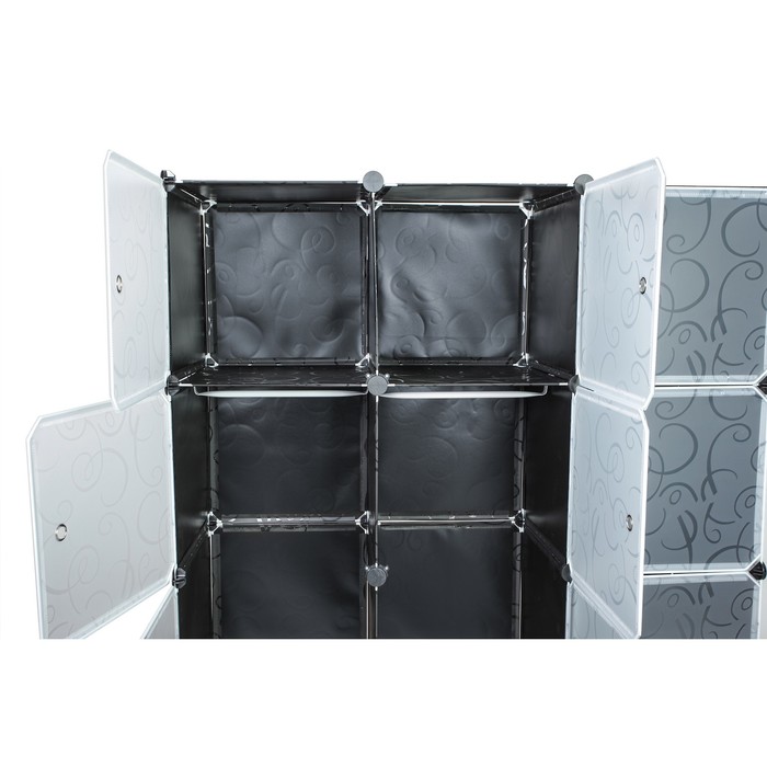 Шкаф для одежды сборный 110,5х37х163,5 см, пластик, цвет черно-белый