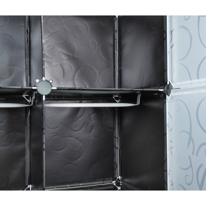 Шкаф для одежды сборный 110,5х37х163,5 см, пластик, цвет черно-белый