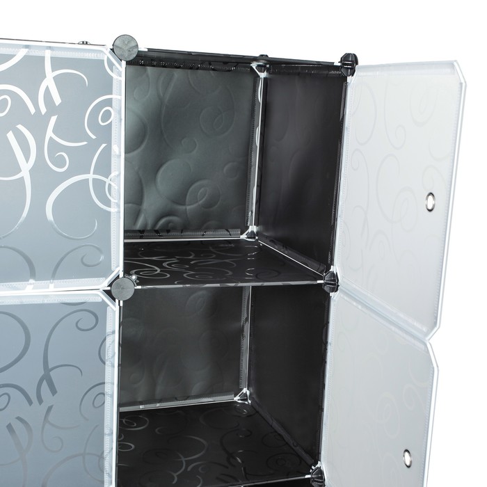 Шкаф для одежды сборный 110,5х37х163,5 см, пластик, цвет черно-белый