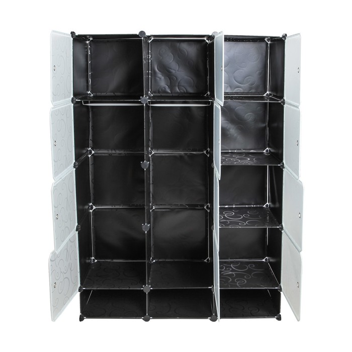 Шкаф для одежды сборный 110,5х37х163,5 см, пластик, цвет черно-белый