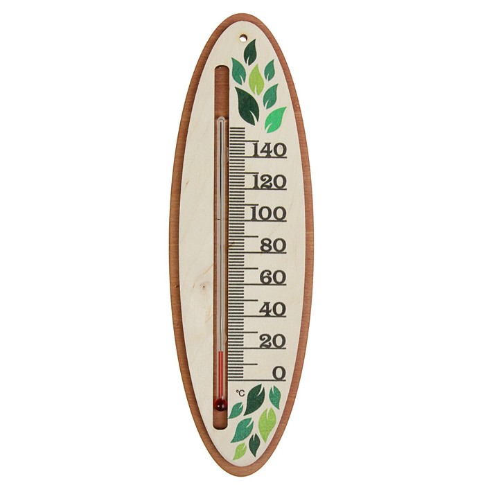 Термометр деревянный "Листочки", 19х6,2х1см, Добропаровъ