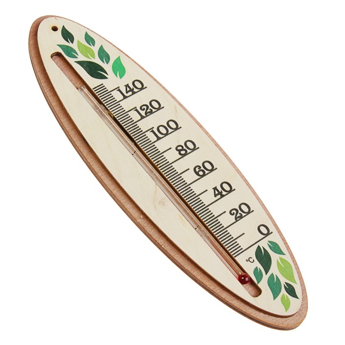 Термометр деревянный "Листочки", 19х6,2х1см, Добропаровъ