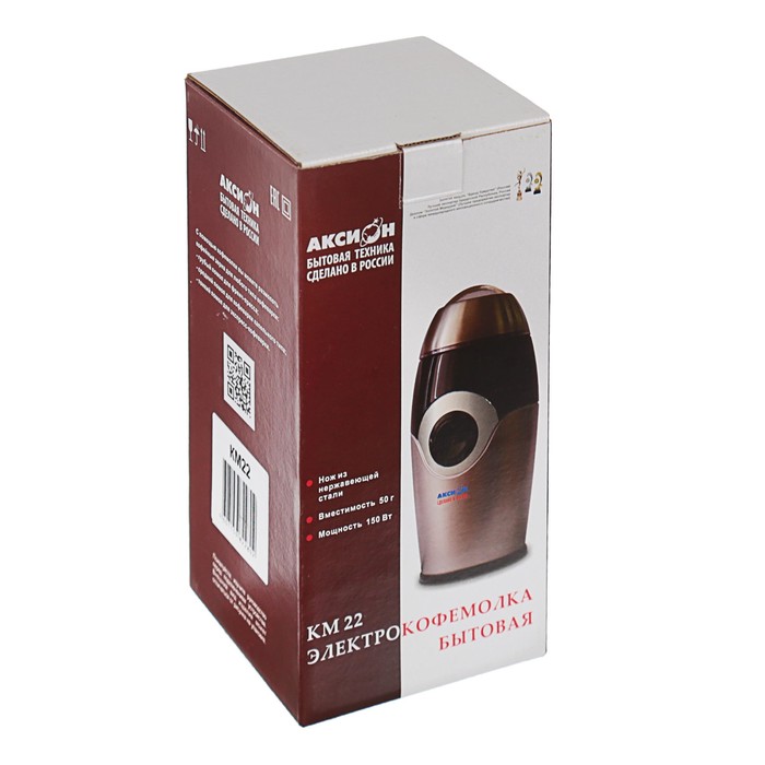 Электромясорубка "Аксион" М 33.01+кофемолка КМ 22, 1500 Вт, насадки кеббе, реверс, белый