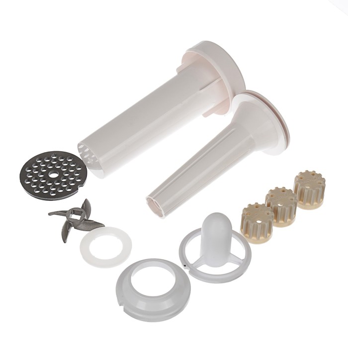 Электромясорубка "Аксион" М 33.01+кофемолка КМ 22, 1500 Вт, насадки кеббе, реверс, белый