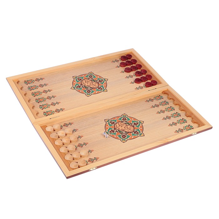 Нарды-шашки "Соколиная охота" (доска дерево 60х60 см)