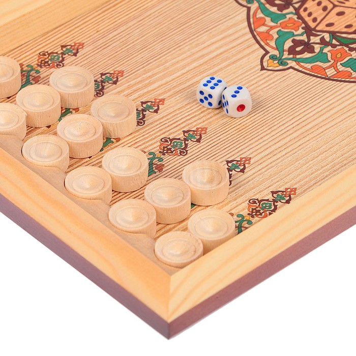 Нарды-шашки "Соколиная охота" (доска дерево 40х40 см)