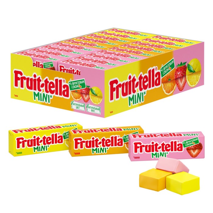 Жевательные конфеты Fruittella мини, ассорти, 11 г жевательные конфеты fruittella радуга ассорти 70 г