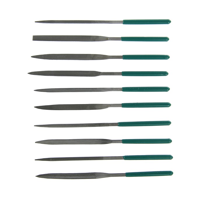 Набор надфилей TUNDRA basic, обрезиненные рукоятки 160 х 4 мм, 10 шт.