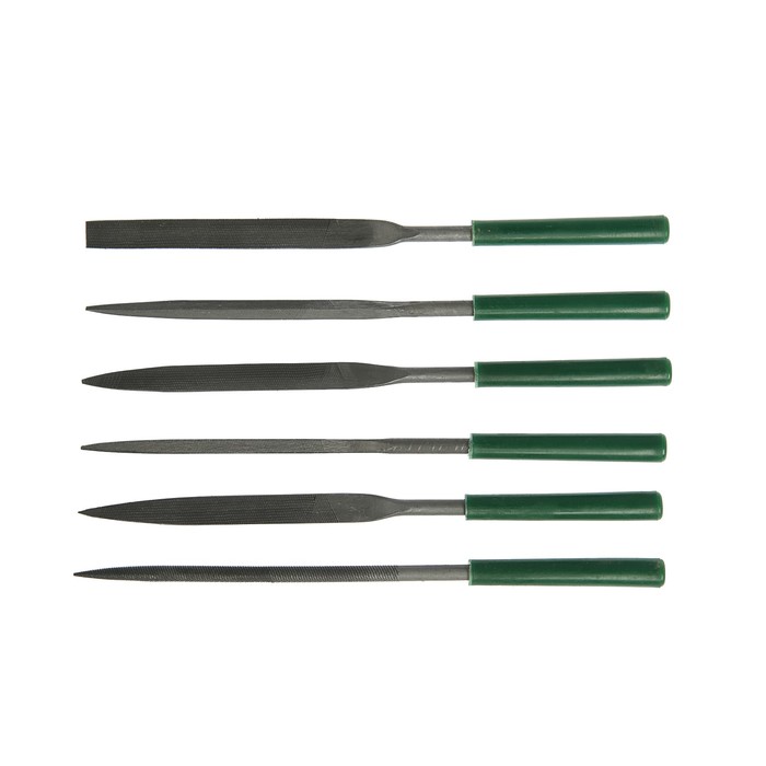 Набор надфилей TUNDRA basic, пластиковые рукоятки 180 х 5 мм, 6 шт.