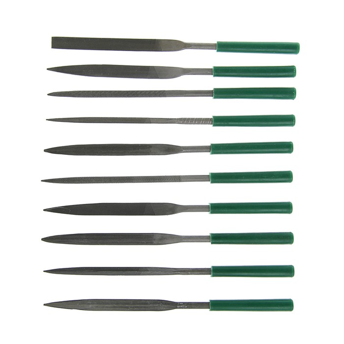 Набор надфилей TUNDRA basic, пластиковые рукоятки 180 х 5 мм, 10 шт.