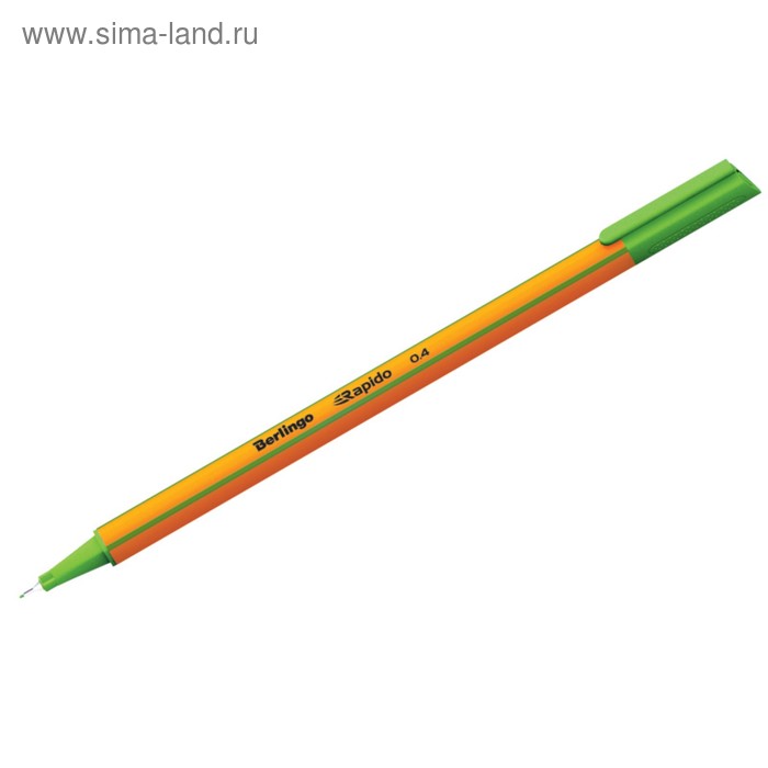 Ручка капиллярная Berlingo Rapido, 0,4 мм, трёхгранная, стержень светло-зелёный