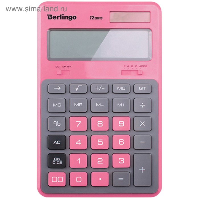 Калькулятор настольный 12-разрядный Berlingo Hyper, 171х108х12 мм, двойное питание