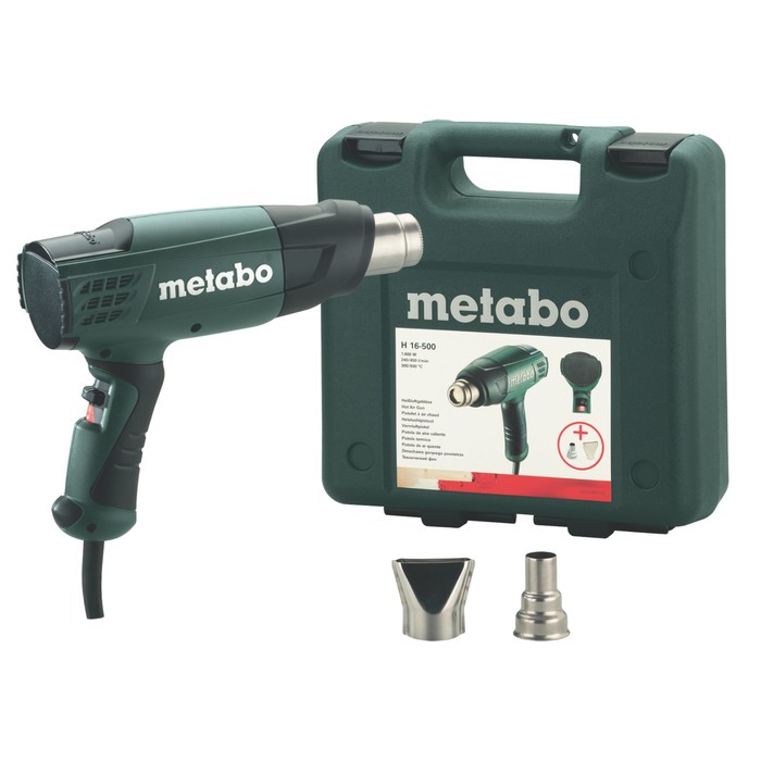 Фен технический Metabo H 16-500, 1600 Вт, 300/500°, 240/450 л/мин, 2.2 м кабель, кейс