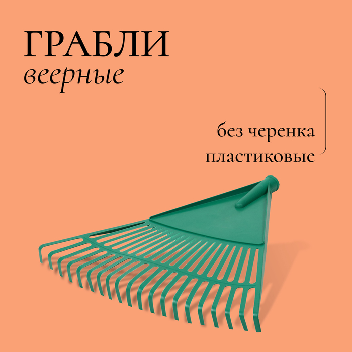 

Грабли веерные, пластинчатые, 20 зубцов, пластик, тулейка 25 мм, без черенка