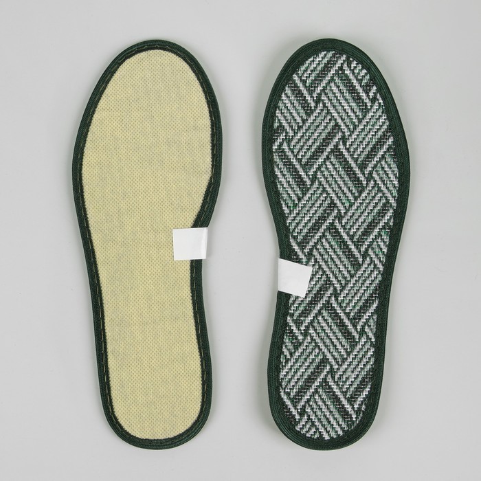 Стельки для обуви, окантовка, 45р-р, пара, цвет зелёный