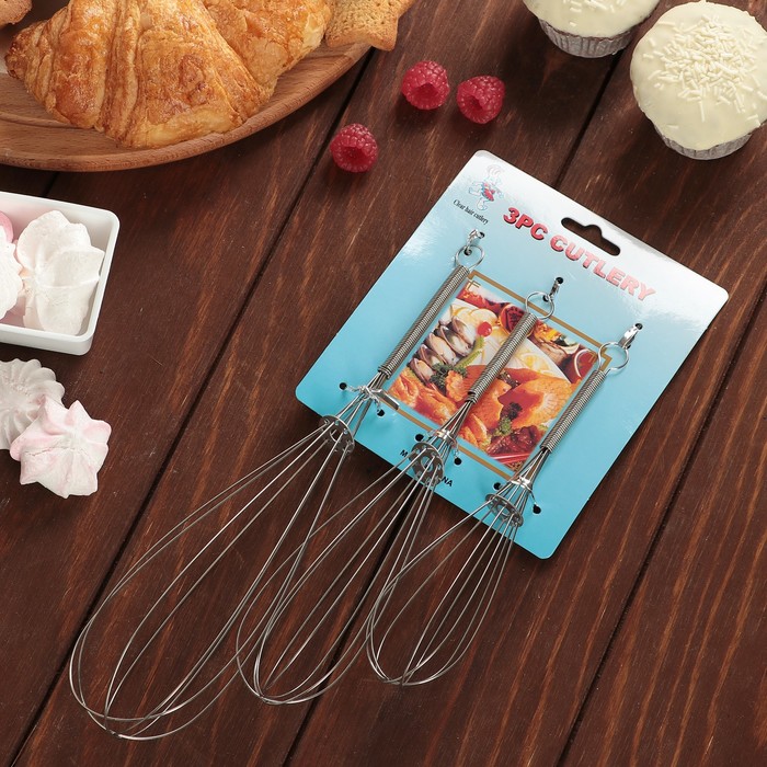 Набор венчиков "Шеф-повар" 3 шт (16,5 см, 21 см, 26,5 см)