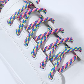 Шнурки для обуви «Плетёные», пара, круглые, d = 4 мм, 110 см, разноцветные неоновые Ош