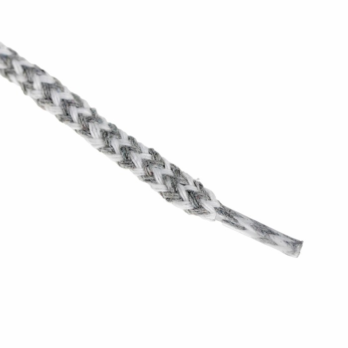 Шнурки с плоским сечением "Плетёные", d=5мм, 110см, пара, цвет белый/серый