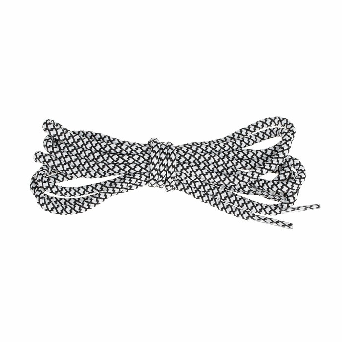 Шнурки с круглым сечением, d=5мм, 110см, пара, цвет белый/серый