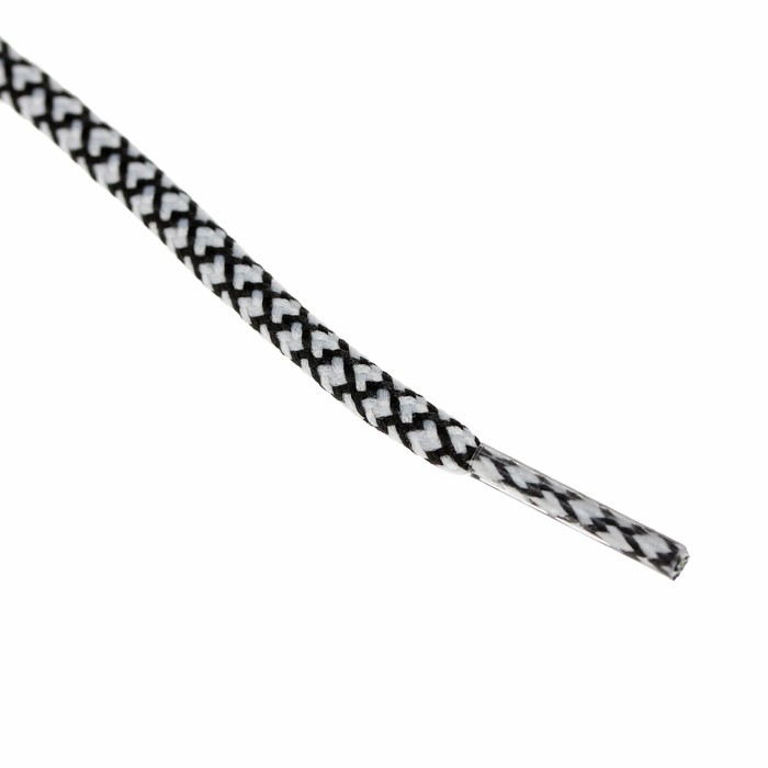 Шнурки с круглым сечением, d=5мм, 110см, пара, цвет белый/серый