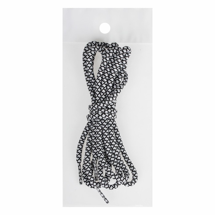 Шнурки с круглым сечением, d=5мм, 110см, пара, цвет белый/серый