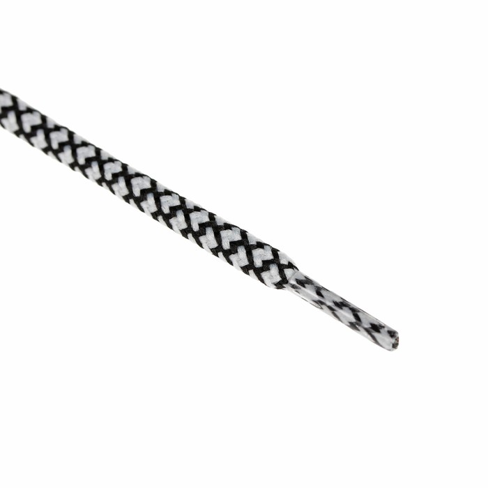 Шнурки с круглым сечением, d=5мм, 110см, пара, цвет белый/чёрный