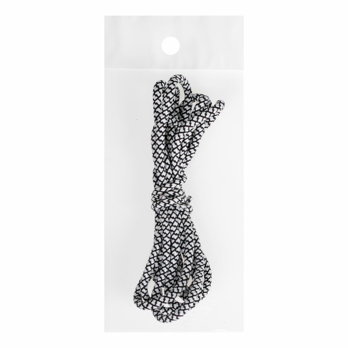 Шнурки с круглым сечением, d=5мм, 110см, пара, цвет белый/чёрный