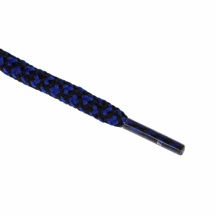 Шнурки с круглым сечением, d=5мм, 110см, пара, цвет синий/чёрный