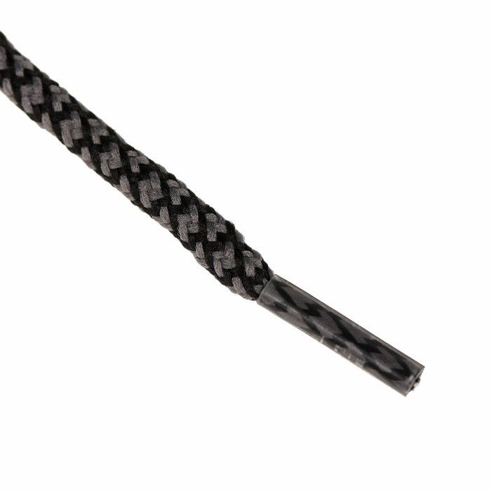 Шнурки с круглым сечением, d=5мм, 110см, пара, цвет серый/чёрный