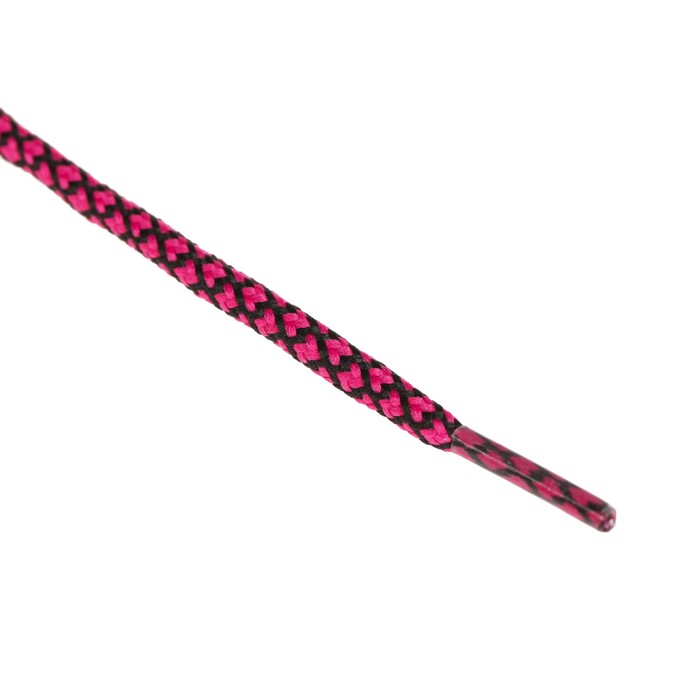 Шнурки с круглым сечением, d=5мм, 110см, пара, цвет малиновый/чёрный