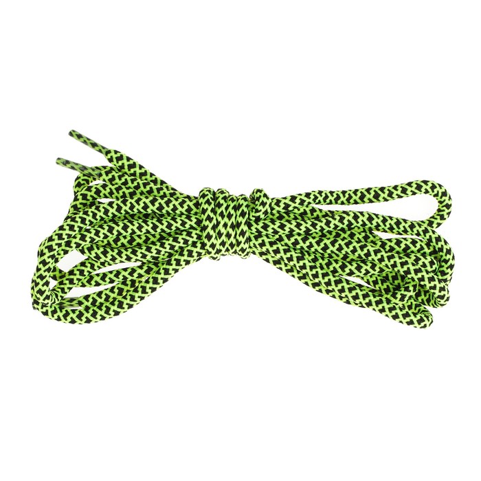 Шнурки с круглым сечением, d=5мм, 110см, пара, цвет зелёный/чёрный