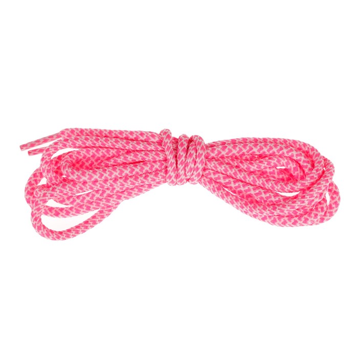 Шнурки с круглым сечением, d=5мм, 110см, пара, цвет розовый/белый