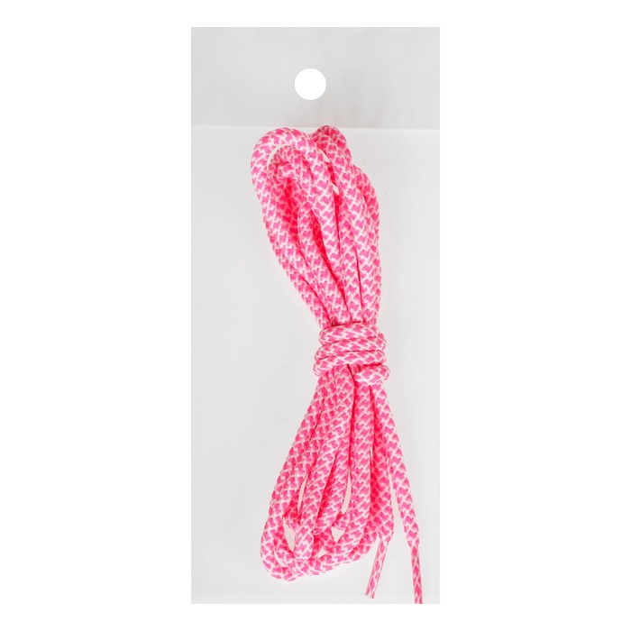 Шнурки с круглым сечением, d=5мм, 110см, пара, цвет розовый/белый