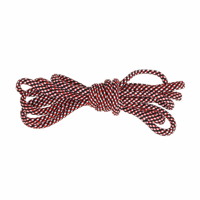 Шнурки с круглым сечением, d=6мм, 110см, пара, цвет белый/чёрный/красный