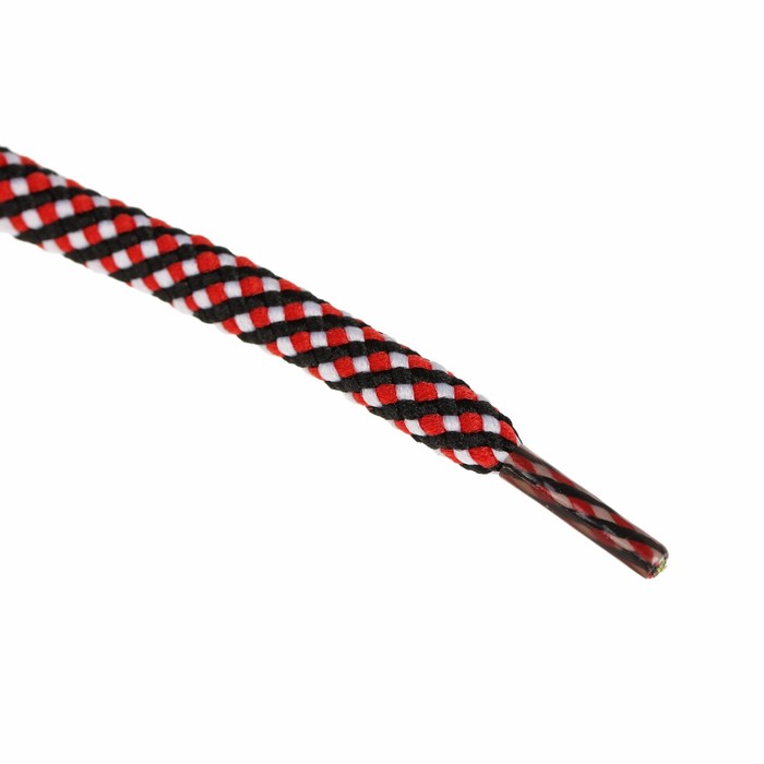 Шнурки с круглым сечением, d=6мм, 110см, пара, цвет белый/чёрный/красный