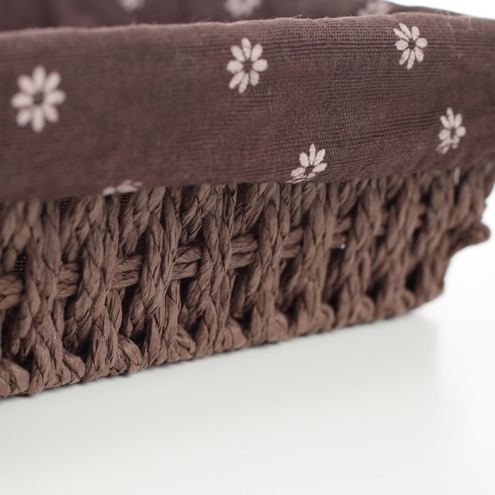 Корзина для хранения плетеная 25х25х7 см "Маргаритки" большая