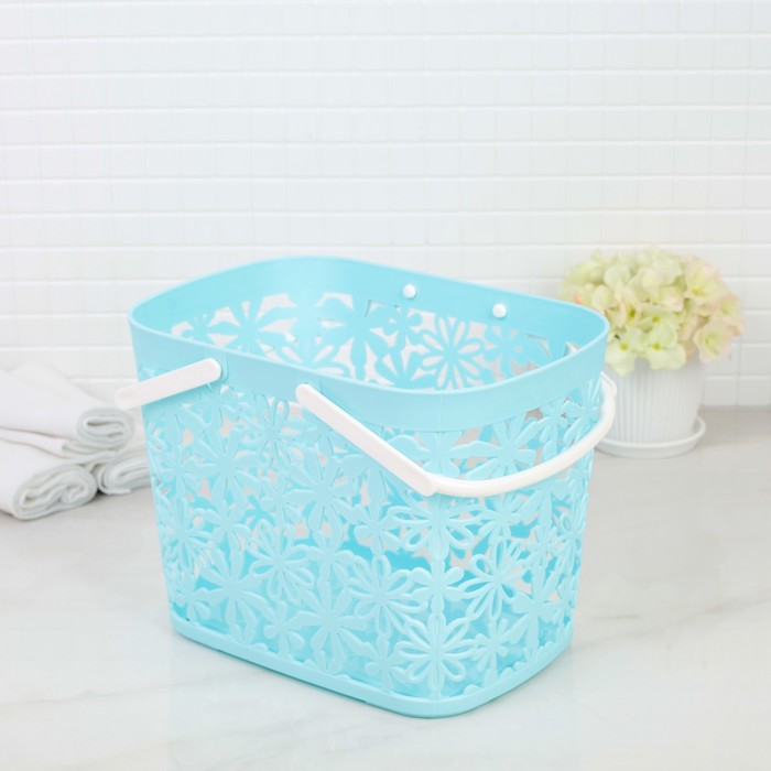 Корзина для хранения с ручками, 24х17х18 см, цвет МИКС