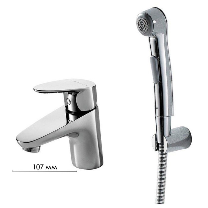 Смеситель для раковины BRAVAT DROP 7F14898C-2, с гигиеническим душем