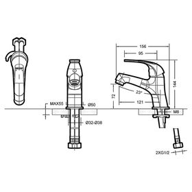 Смеситель для раковины BRAVAT FIT 7F1135188CP-RUS от Сима-ленд