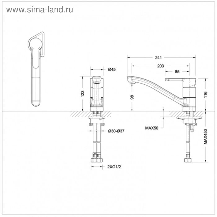 

Смеситель для кухни BRAVAT STREAM 7F73783C-2