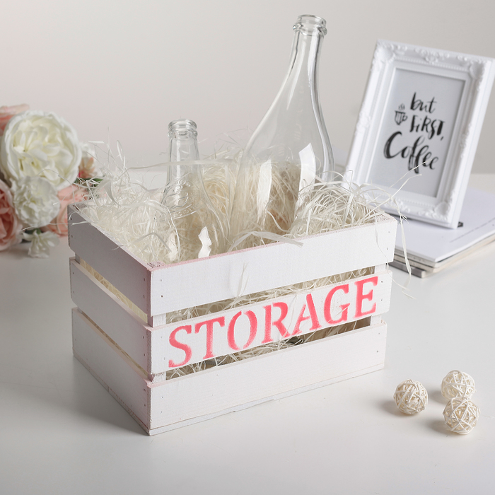 Ящик для хранения 24 х 16 х 18 см, белый