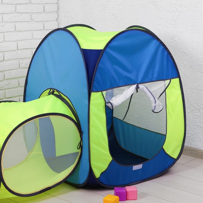 Палатка "Радужный домик" 4 грани конус+4 грани квадрат+тоннель из 2 секций ПИ-004/2К-СТ3