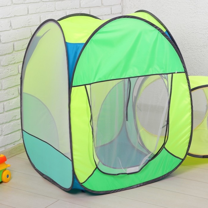 Палатка "Радужный домик" из квадрат.палатки и 1-секционного тоннеля ПИ-004КТ-СТ2